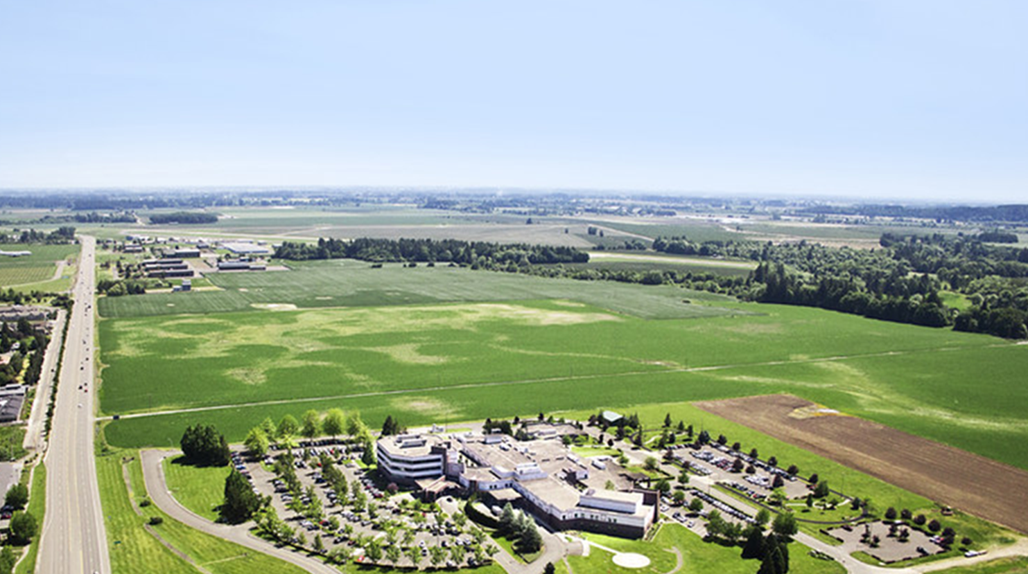 Aerial photo over the proposed Innovation Center site