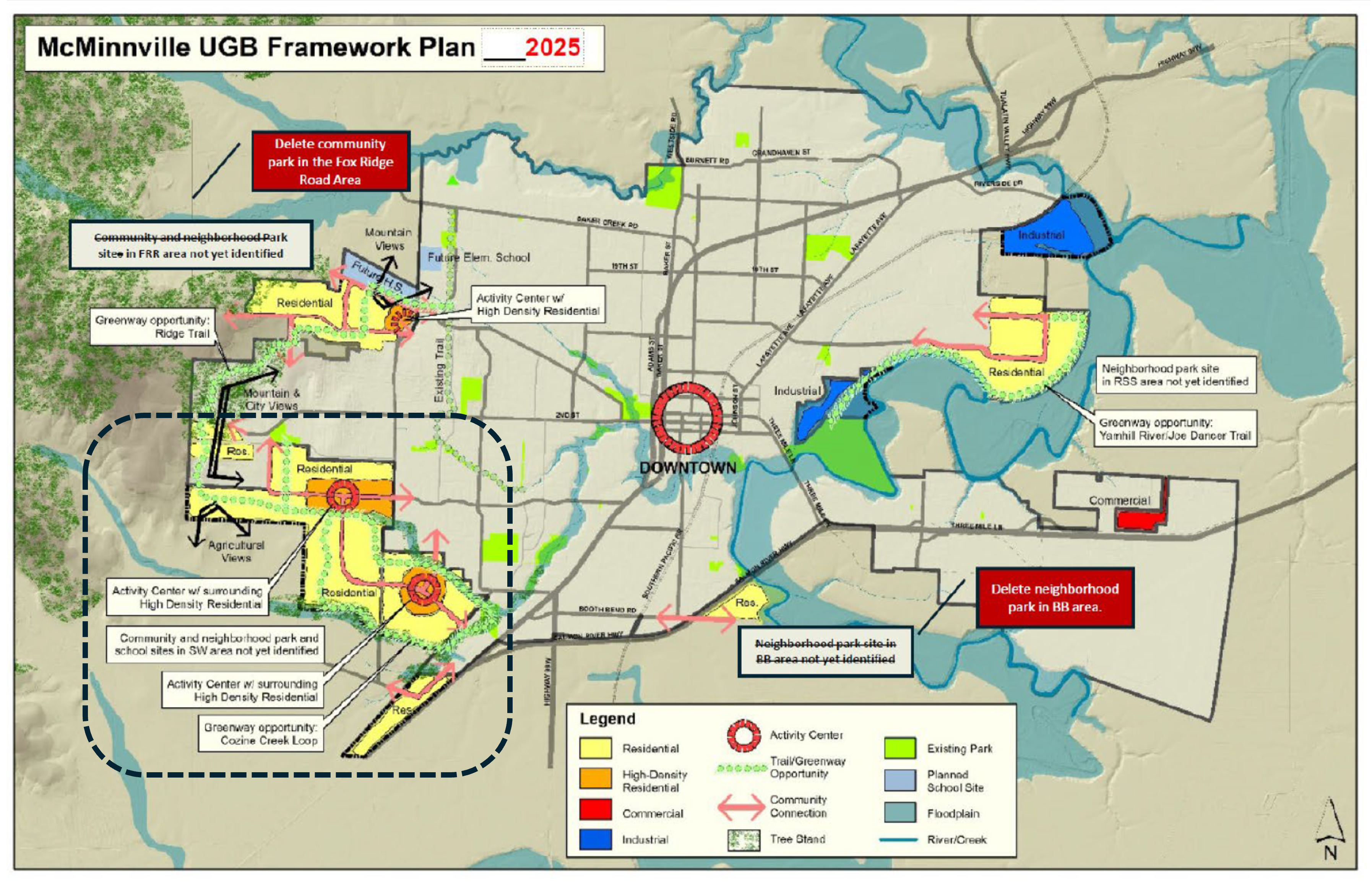 Map of Southwest Area with project area circled